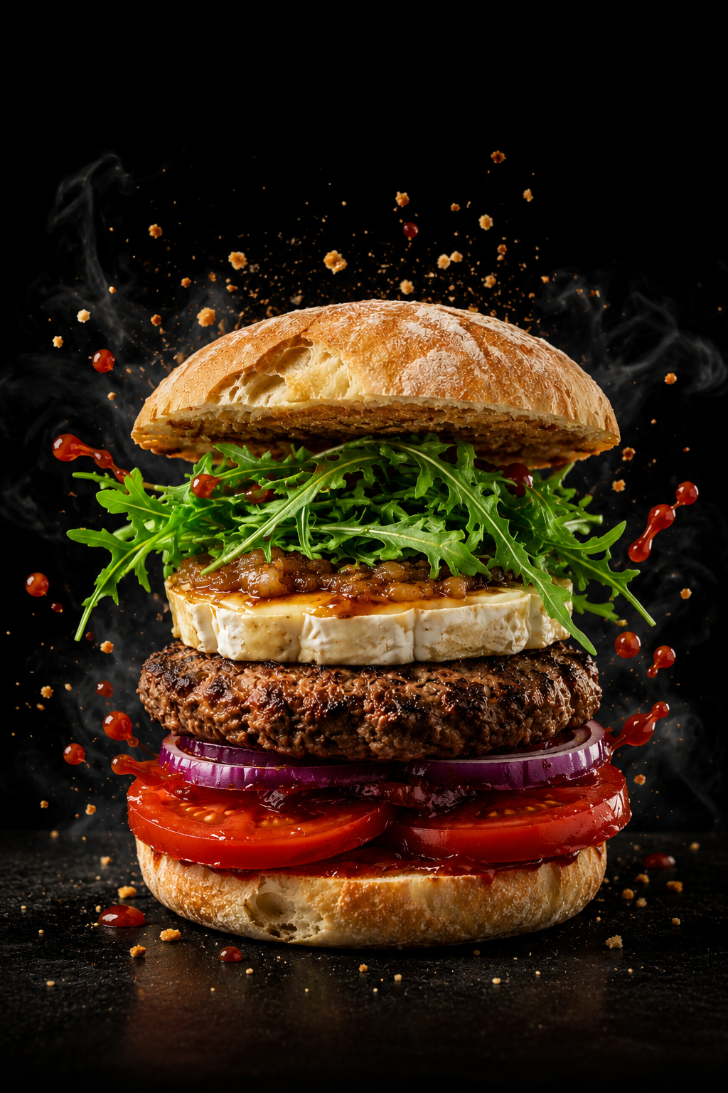 Le burger LE CHÈVRE avec figues, noix, miel et fromage de chèvre